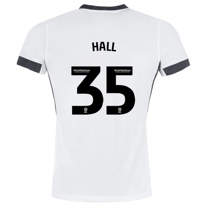 Danxen Män George Hall #35 Vit Svart Bortatröja Matchtröjor 2024/25 Tröjor T-Tröja
