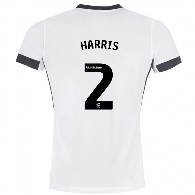 Danxen Män Martha Harris #2 Vit Svart Bortatröja Matchtröjor 2024/25 Tröjor T-Tröja