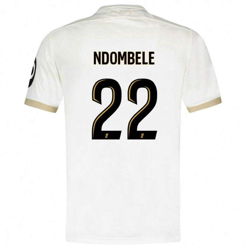 Danxen Män Tanguy Ndombélé #22 Vitguld Bortatröja Matchtröjor 2024/25 Tröjor T-Tröja