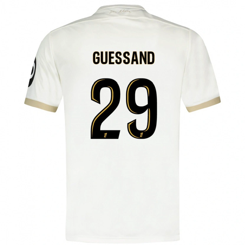 Danxen Män Evann Guessand #29 Vitguld Bortatröja Matchtröjor 2024/25 Tröjor T-Tröja