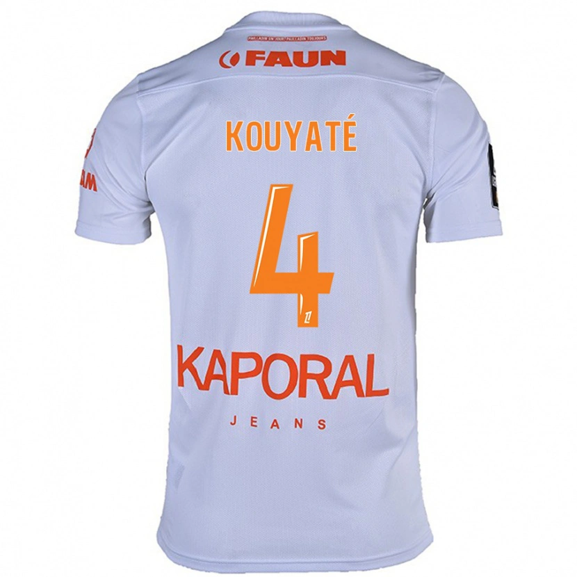 Danxen Män Kiki Kouyaté #4 Vit Bortatröja Matchtröjor 2024/25 Tröjor T-Tröja