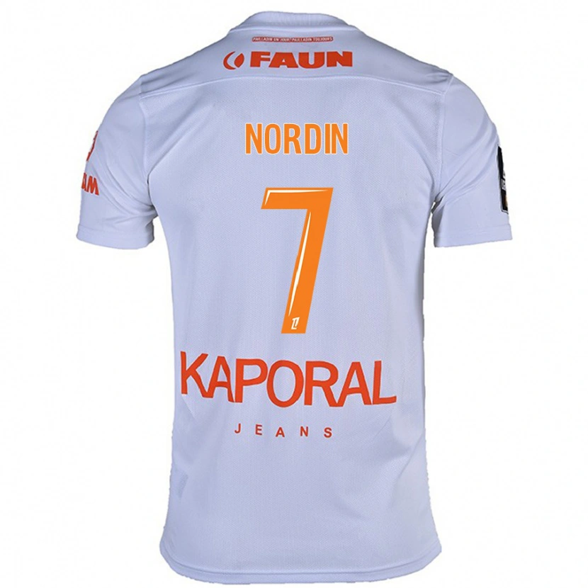 Danxen Män Arnaud Nordin #7 Vit Bortatröja Matchtröjor 2024/25 Tröjor T-Tröja