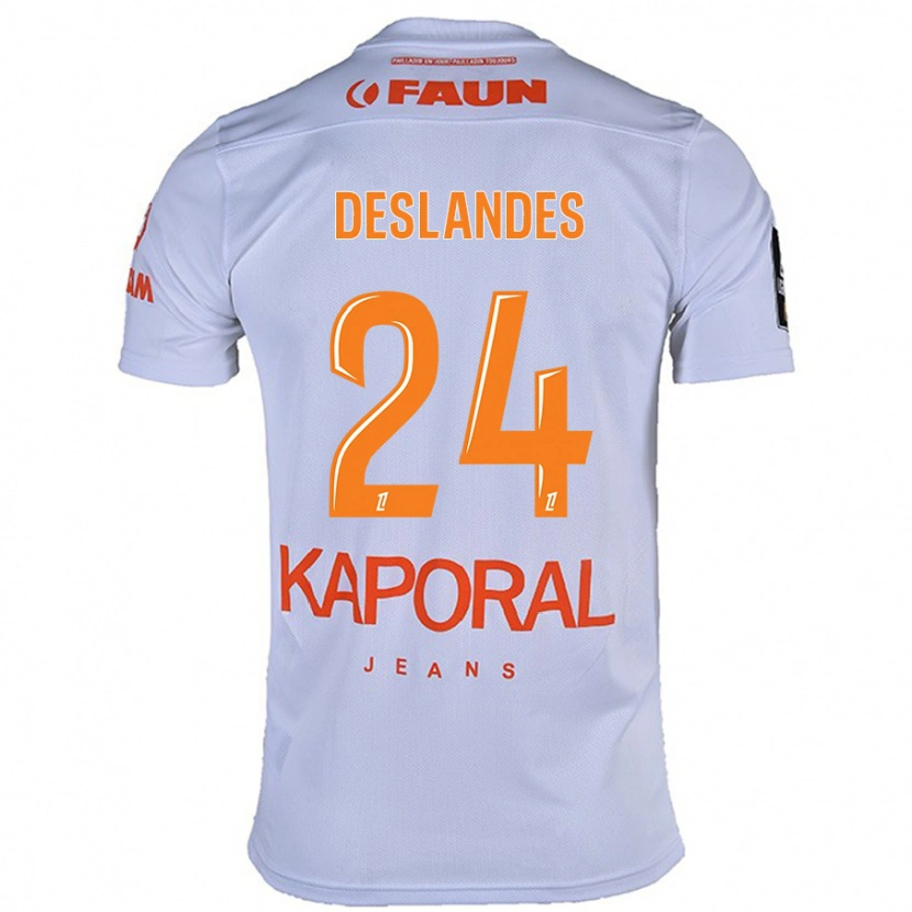 Danxen Män Océane Deslandes #24 Vit Bortatröja Matchtröjor 2024/25 Tröjor T-Tröja