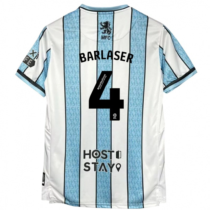 Danxen Män Dan Barlaser #4 Vit Blå Bortatröja Matchtröjor 2024/25 Tröjor T-Tröja