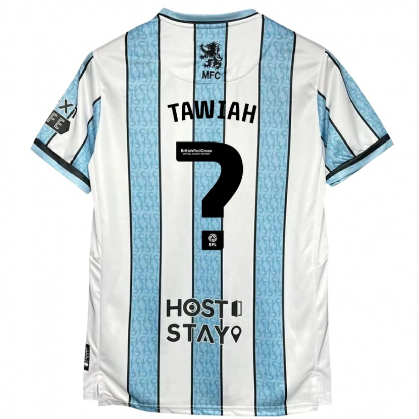 Danxen Män Judah Tawiah #0 Vit Blå Bortatröja Matchtröjor 2024/25 Tröjor T-Tröja