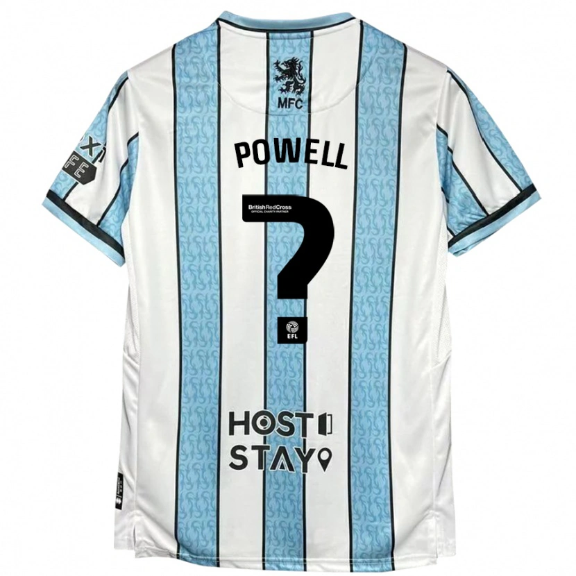 Danxen Män Rio Patterson-Powell #0 Vit Blå Bortatröja Matchtröjor 2024/25 Tröjor T-Tröja