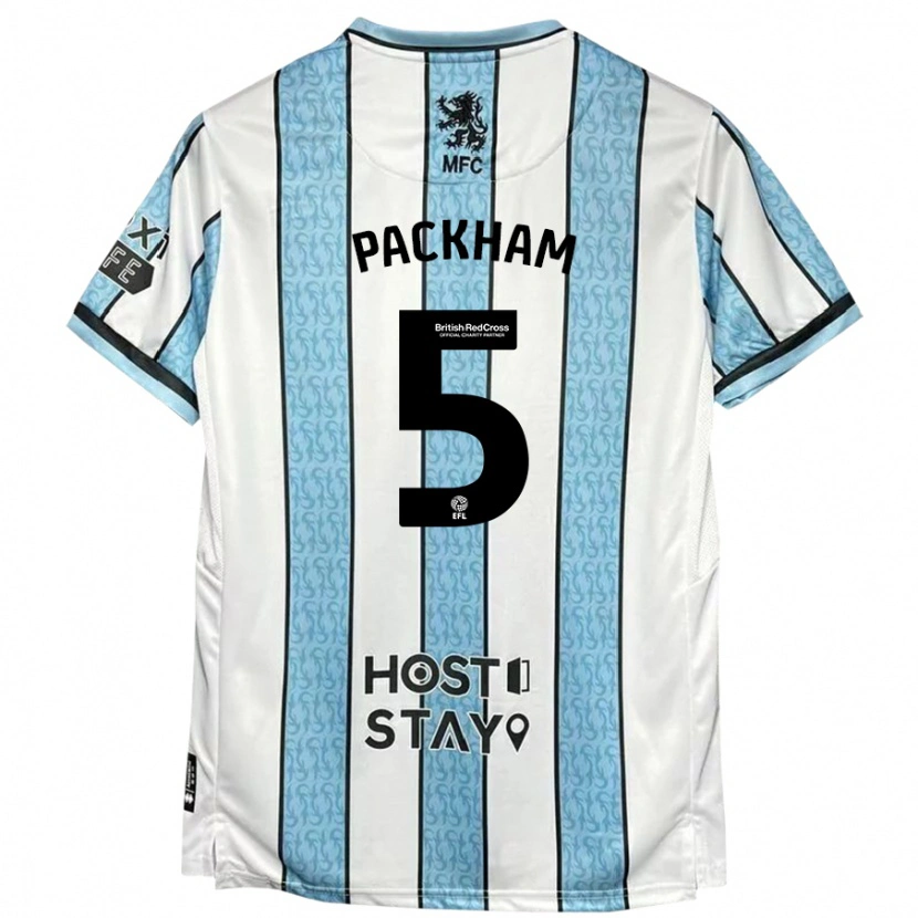 Danxen Män Ellen Packham #5 Vit Blå Bortatröja Matchtröjor 2024/25 Tröjor T-Tröja