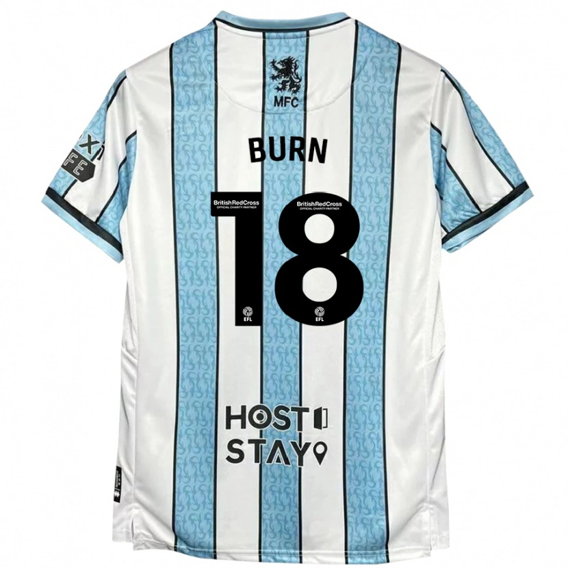 Danxen Män Sarah Burn #18 Vit Blå Bortatröja Matchtröjor 2024/25 Tröjor T-Tröja