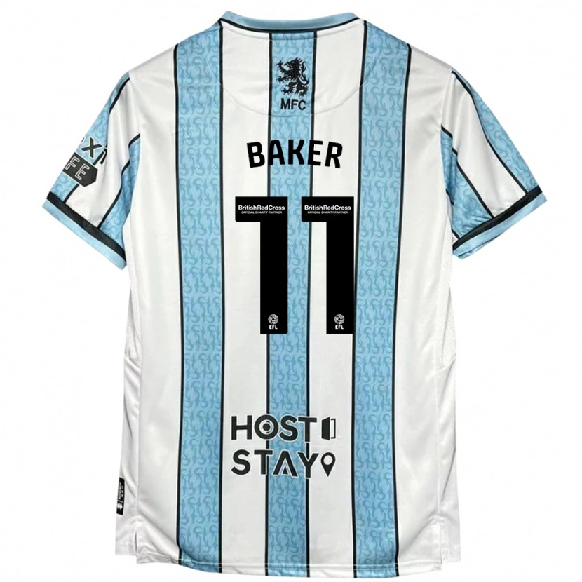 Danxen Män Ella Baker #11 Vit Blå Bortatröja Matchtröjor 2024/25 Tröjor T-Tröja