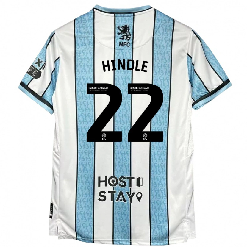 Danxen Män Rachel Hindle #22 Vit Blå Bortatröja Matchtröjor 2024/25 Tröjor T-Tröja