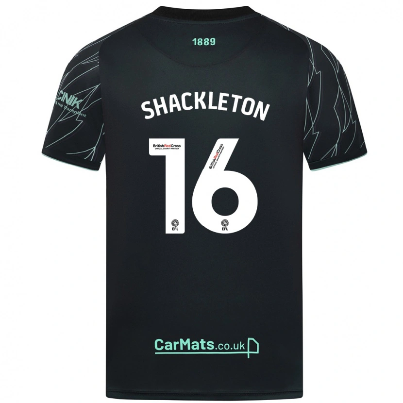 Danxen Män Jamie Shackleton #16 Svart Grön Bortatröja Matchtröjor 2024/25 Tröjor T-Tröja