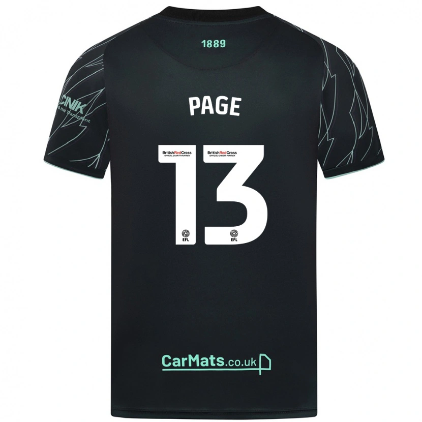 Danxen Män Olivia Page #13 Svart Grön Bortatröja Matchtröjor 2024/25 Tröjor T-Tröja
