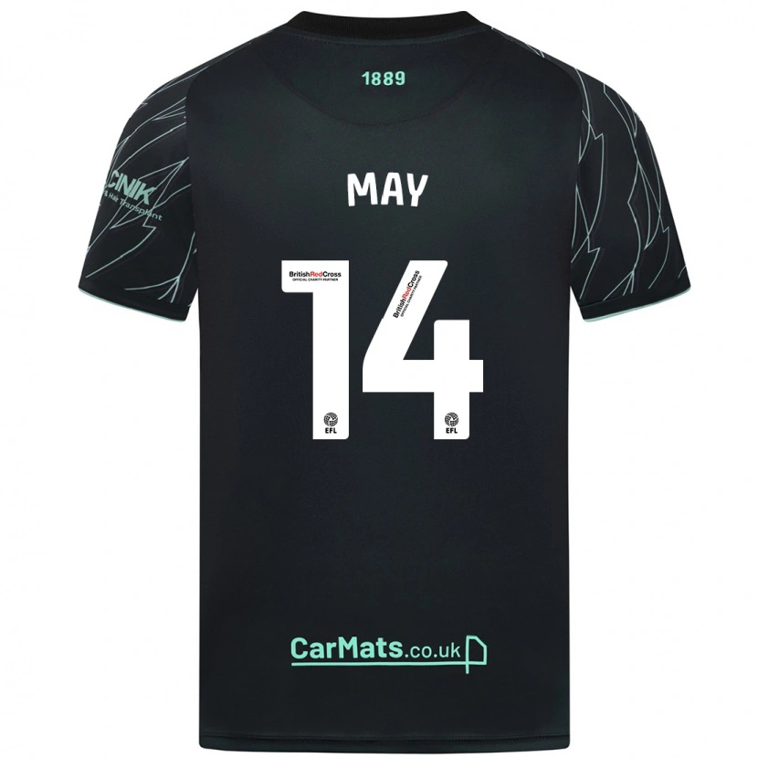 Danxen Män Ellie May #14 Svart Grön Bortatröja Matchtröjor 2024/25 Tröjor T-Tröja