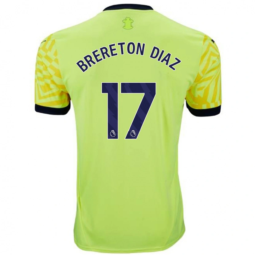 Danxen Män Ben Brereton Díaz #17 Gul Bortatröja Matchtröjor 2024/25 Tröjor T-Tröja