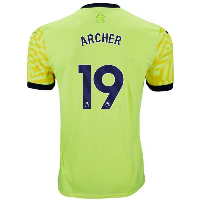 Danxen Män Cameron Archer #19 Gul Bortatröja Matchtröjor 2024/25 Tröjor T-Tröja