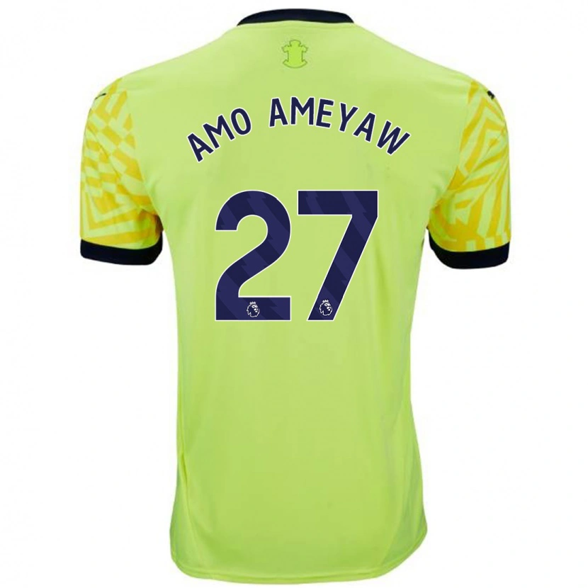 Danxen Män Samuel Amo-Ameyaw #27 Gul Bortatröja Matchtröjor 2024/25 Tröjor T-Tröja