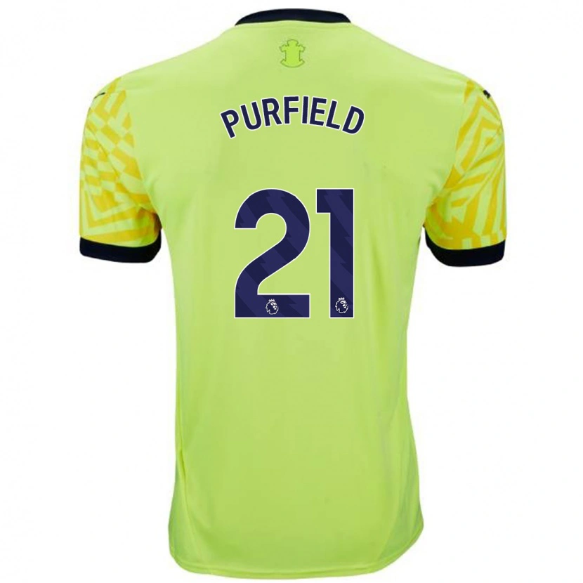 Danxen Män Jemma Purfield #21 Gul Bortatröja Matchtröjor 2024/25 Tröjor T-Tröja