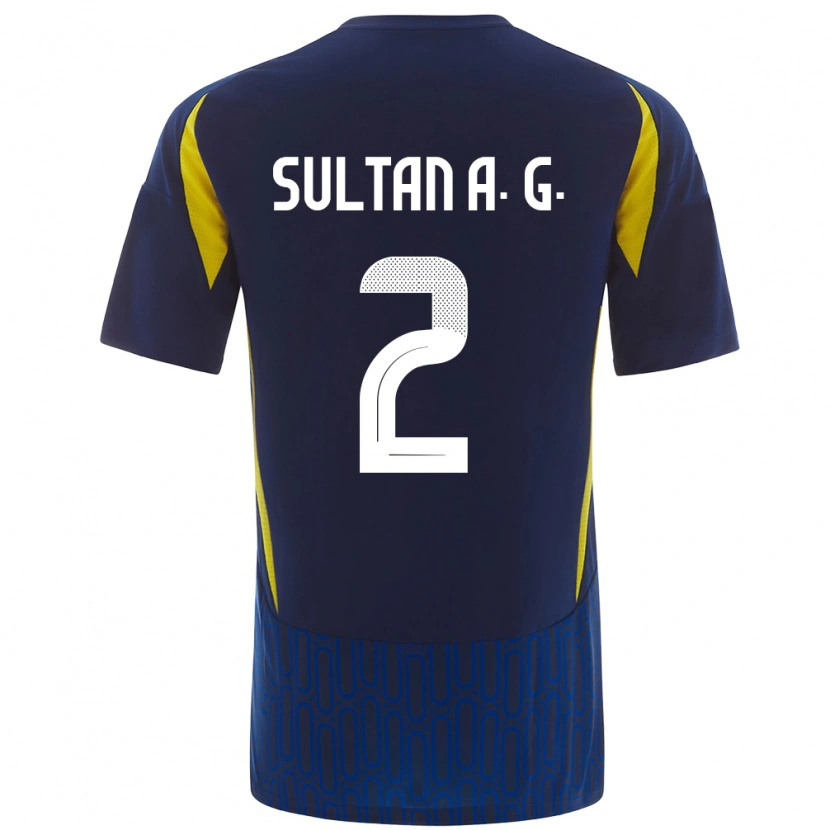 Danxen Män Sultan Al-Ghannam #2 Blågul Bortatröja Matchtröjor 2024/25 Tröjor T-Tröja