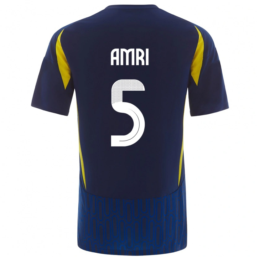 Danxen Män Abdulelah Al-Amri #5 Blågul Bortatröja Matchtröjor 2024/25 Tröjor T-Tröja