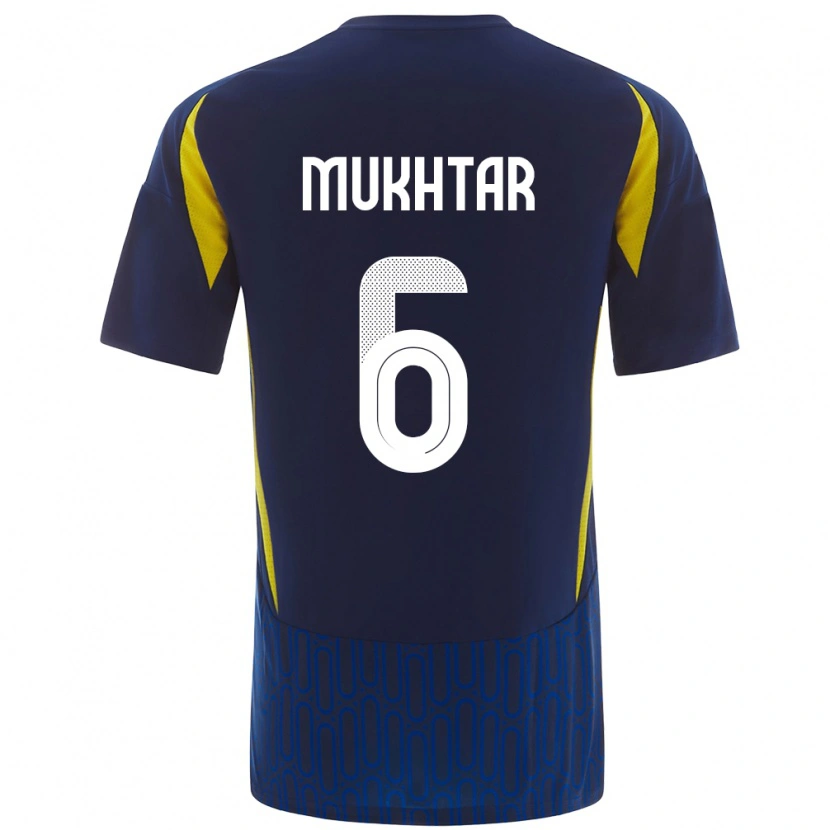 Danxen Män Mukhtar Ali #6 Blågul Bortatröja Matchtröjor 2024/25 Tröjor T-Tröja