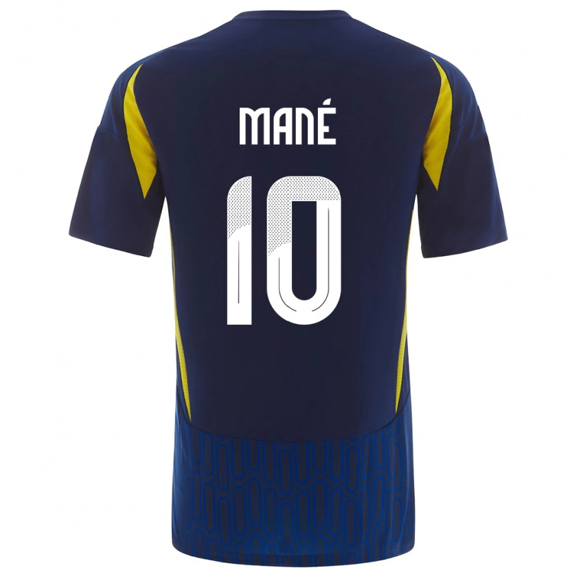 Danxen Män Sadio Mané #10 Blågul Bortatröja Matchtröjor 2024/25 Tröjor T-Tröja