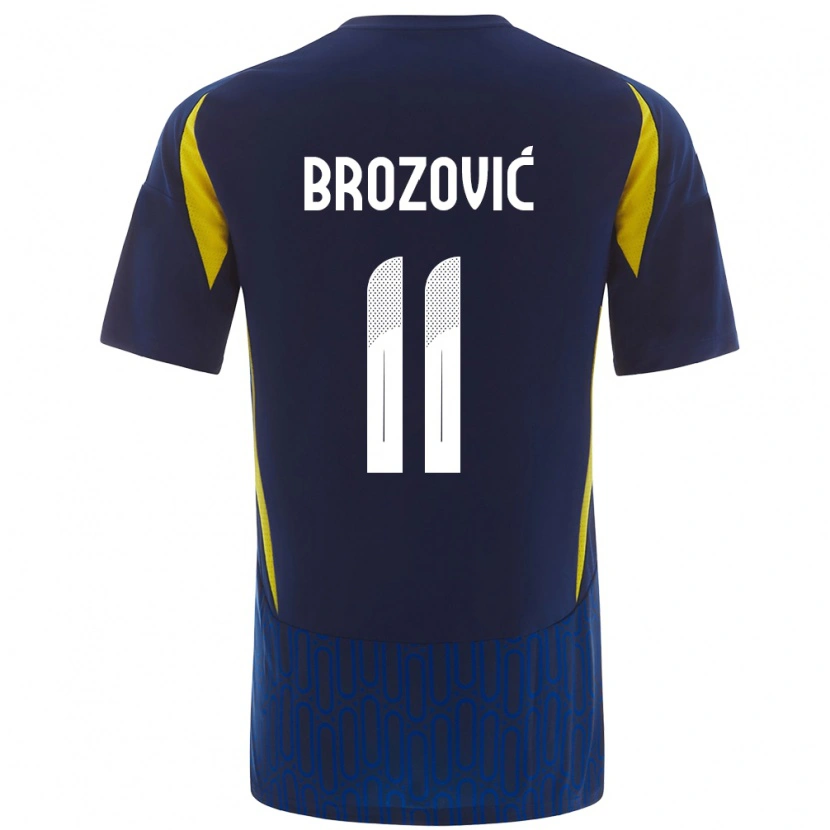 Danxen Män Marcelo Brozovic #11 Blågul Bortatröja Matchtröjor 2024/25 Tröjor T-Tröja
