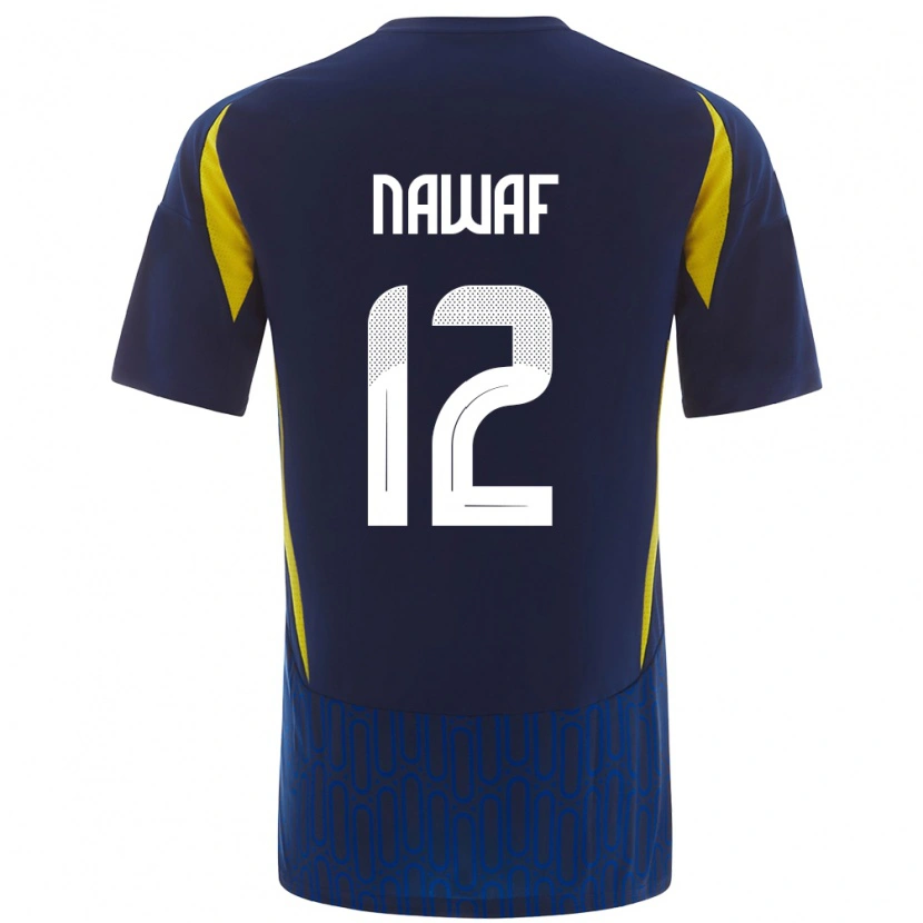 Danxen Män Nawaf Al-Boushal #12 Blågul Bortatröja Matchtröjor 2024/25 Tröjor T-Tröja
