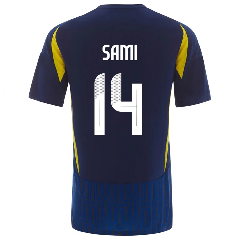 Danxen Män Sami Al-Najei #14 Blågul Bortatröja Matchtröjor 2024/25 Tröjor T-Tröja