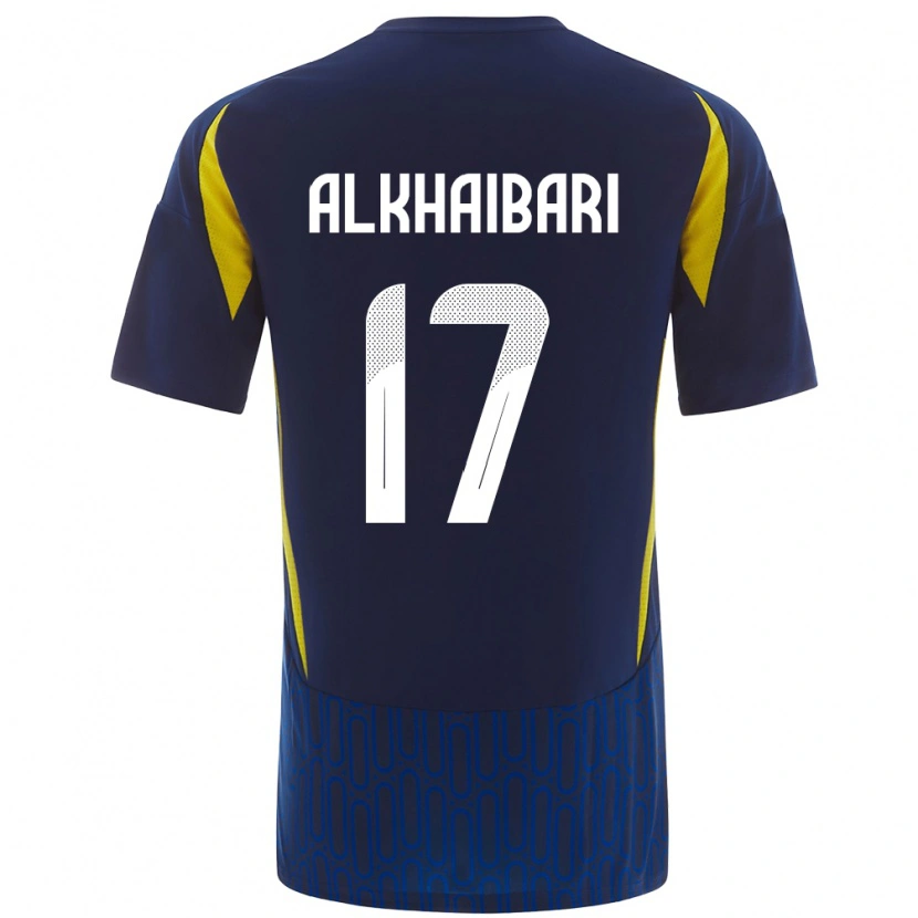 Danxen Män Abdullah Al-Khaibari #17 Blågul Bortatröja Matchtröjor 2024/25 Tröjor T-Tröja