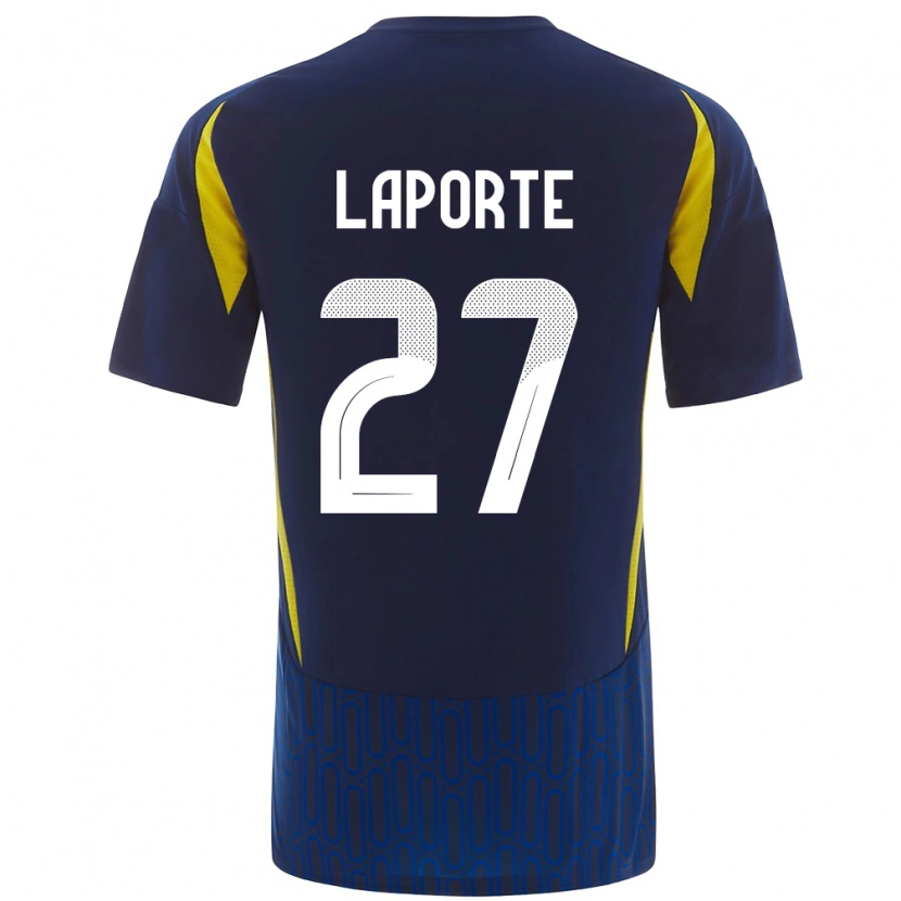 Danxen Män Aymeric Laporte #27 Blågul Bortatröja Matchtröjor 2024/25 Tröjor T-Tröja