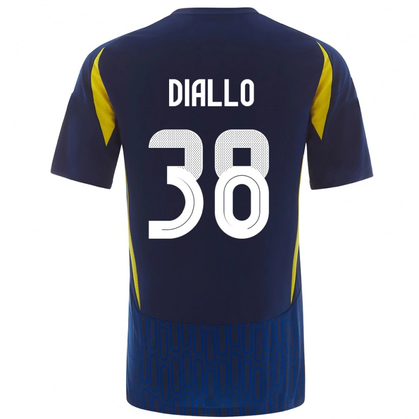 Danxen Män Aminata Diallo #38 Blågul Bortatröja Matchtröjor 2024/25 Tröjor T-Tröja