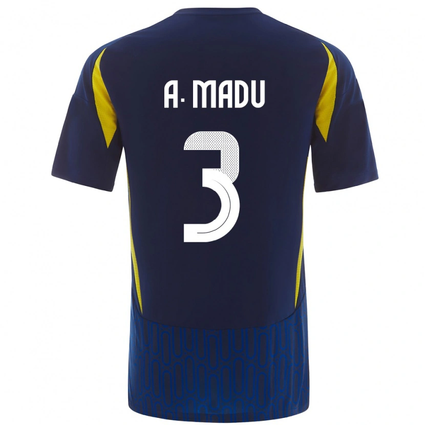 Danxen Män Abdullah Madu #3 Blågul Bortatröja Matchtröjor 2024/25 Tröjor T-Tröja