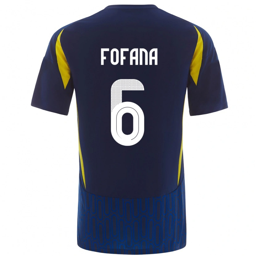 Danxen Män Seko Fofana #6 Blågul Bortatröja Matchtröjor 2024/25 Tröjor T-Tröja