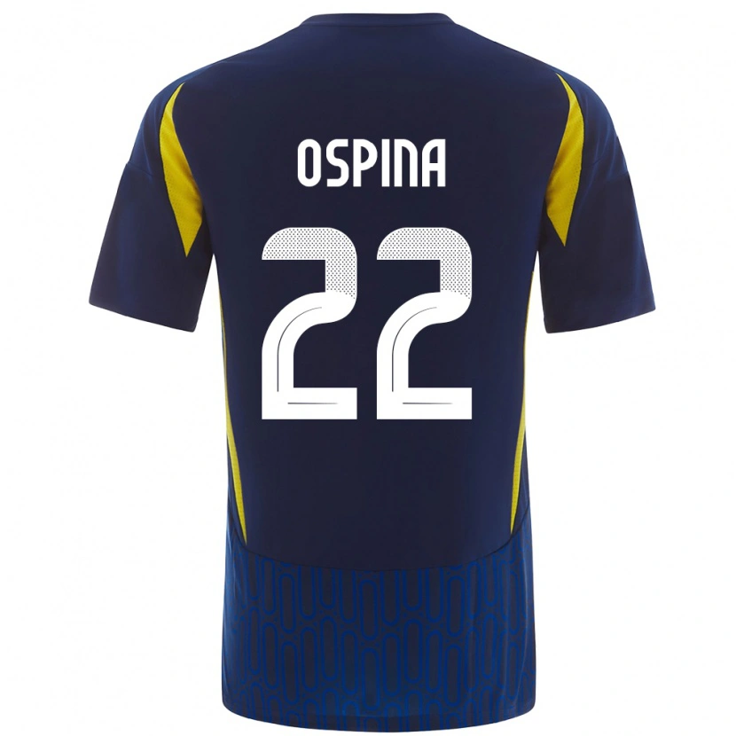 Danxen Män David Ospina #22 Blågul Bortatröja Matchtröjor 2024/25 Tröjor T-Tröja