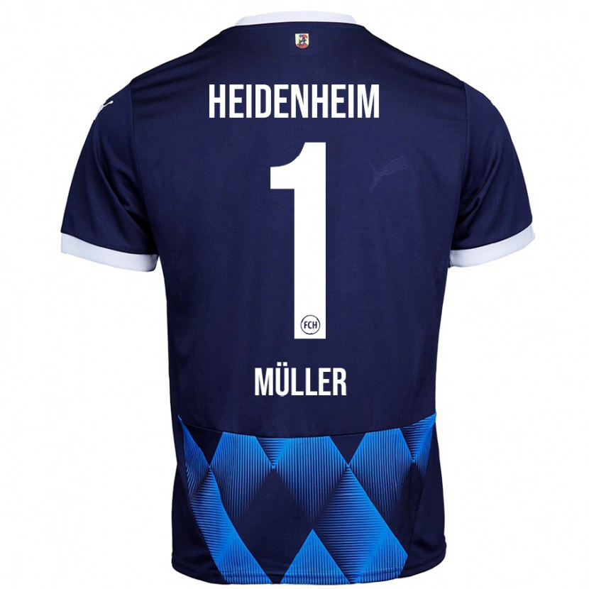 Danxen Män Kevin Müller #1 Mörk Marinblå Bortatröja Matchtröjor 2024/25 Tröjor T-Tröja