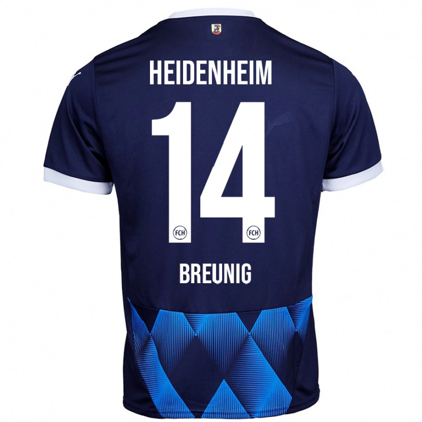 Danxen Män Maximilian Breunig #14 Mörk Marinblå Bortatröja Matchtröjor 2024/25 Tröjor T-Tröja