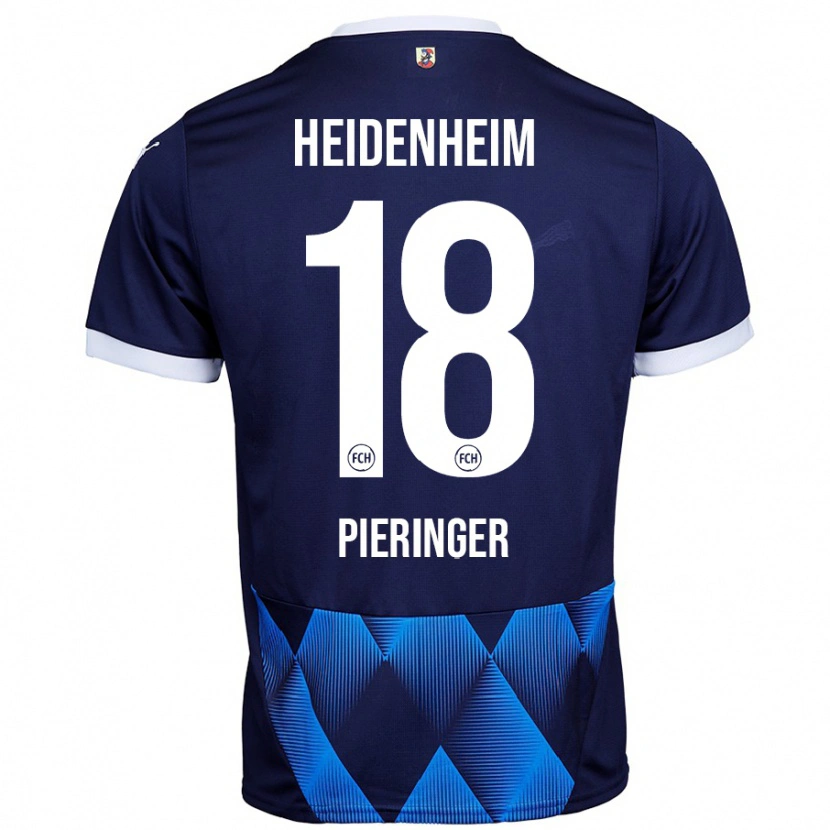 Danxen Män Marvin Pieringer #18 Mörk Marinblå Bortatröja Matchtröjor 2024/25 Tröjor T-Tröja