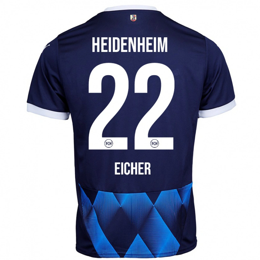Danxen Män Vitus Eicher #22 Mörk Marinblå Bortatröja Matchtröjor 2024/25 Tröjor T-Tröja