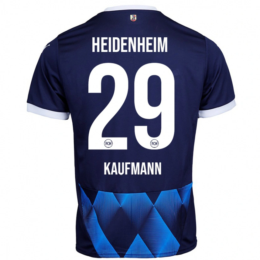 Danxen Män Mikkel Kaufmann #29 Mörk Marinblå Bortatröja Matchtröjor 2024/25 Tröjor T-Tröja