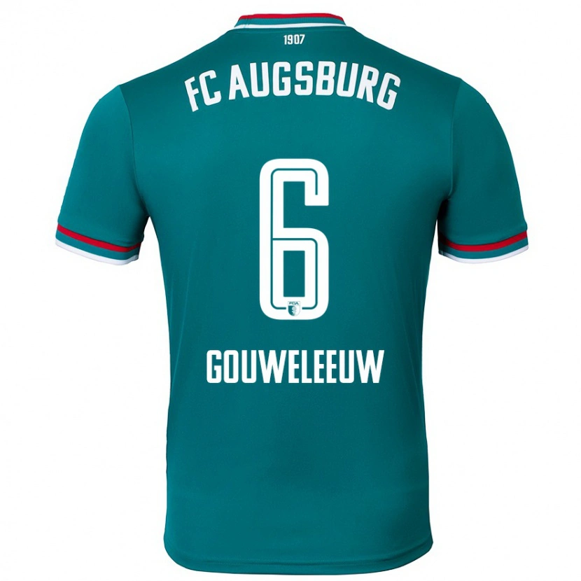 Danxen Män Jeffrey Gouweleeuw #6 Mörkgrön Bortatröja Matchtröjor 2024/25 Tröjor T-Tröja