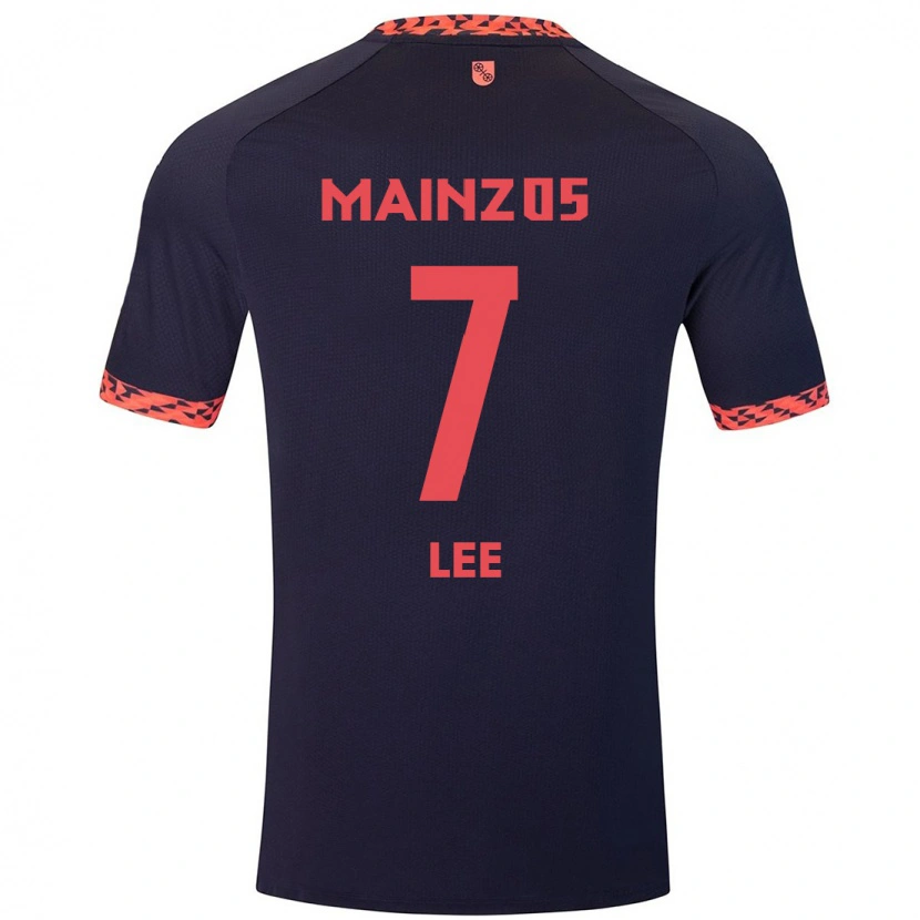 Danxen Män Jae-Sung Lee #7 Blå Korallröd Bortatröja Matchtröjor 2024/25 Tröjor T-Tröja