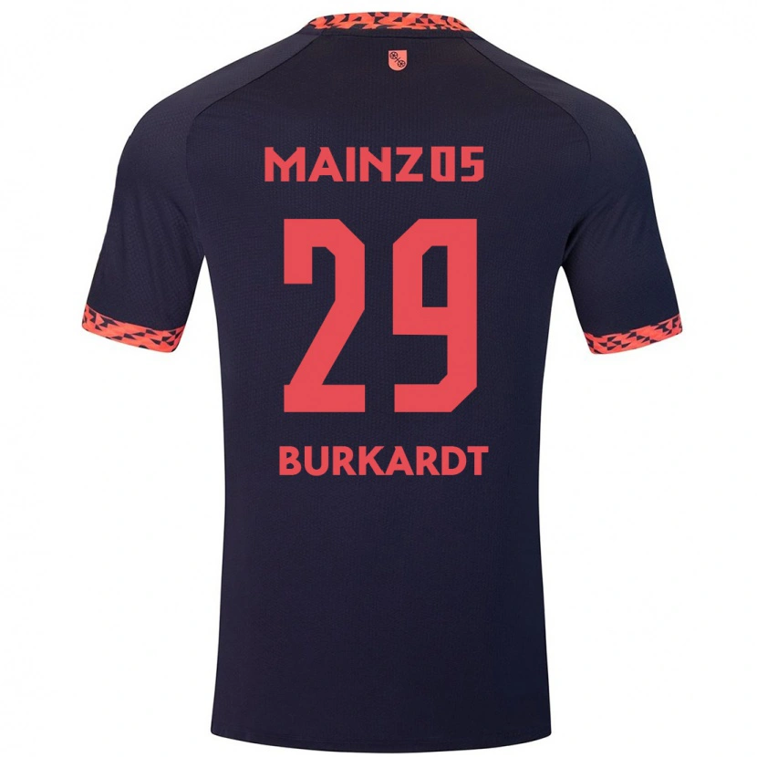Danxen Män Jonathan Burkardt #29 Blå Korallröd Bortatröja Matchtröjor 2024/25 Tröjor T-Tröja