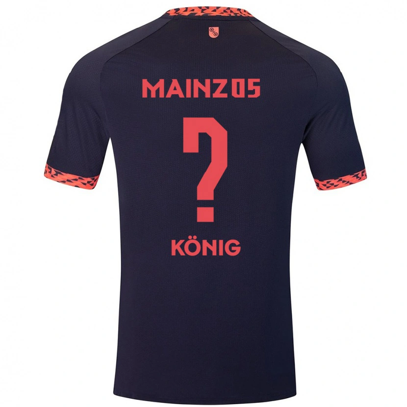 Danxen Män Raúl König #0 Blå Korallröd Bortatröja Matchtröjor 2024/25 Tröjor T-Tröja