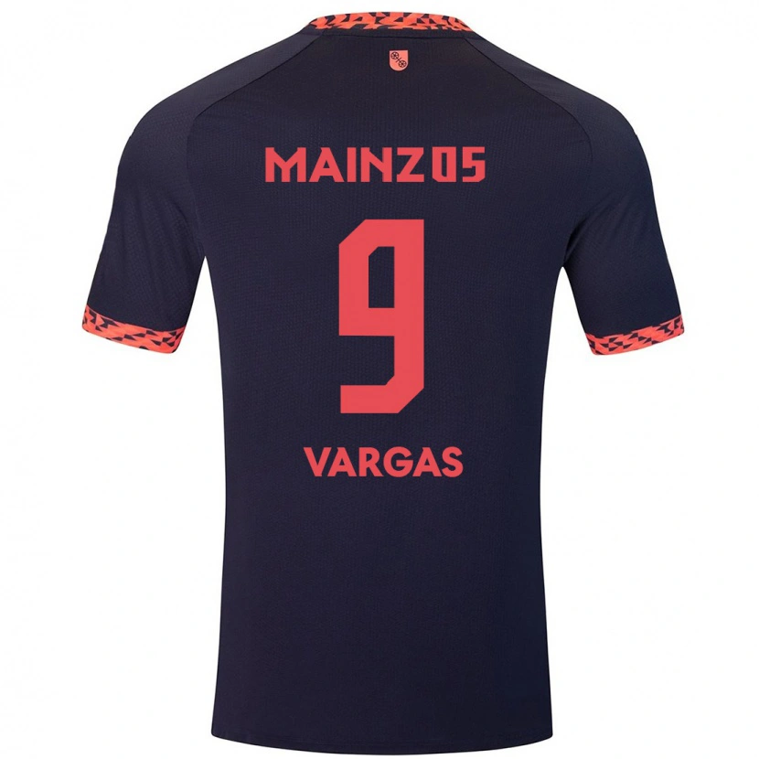 Danxen Män Nayrobi Vargas #9 Blå Korallröd Bortatröja Matchtröjor 2024/25 Tröjor T-Tröja