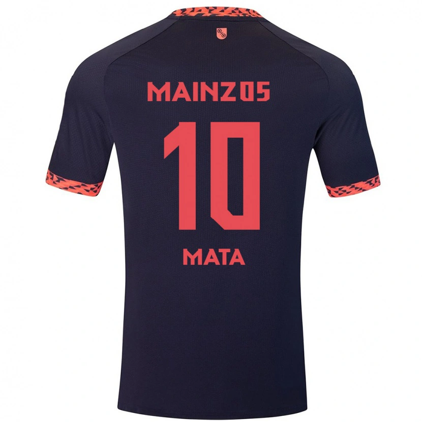 Danxen Män Ken Mata #10 Blå Korallröd Bortatröja Matchtröjor 2024/25 Tröjor T-Tröja