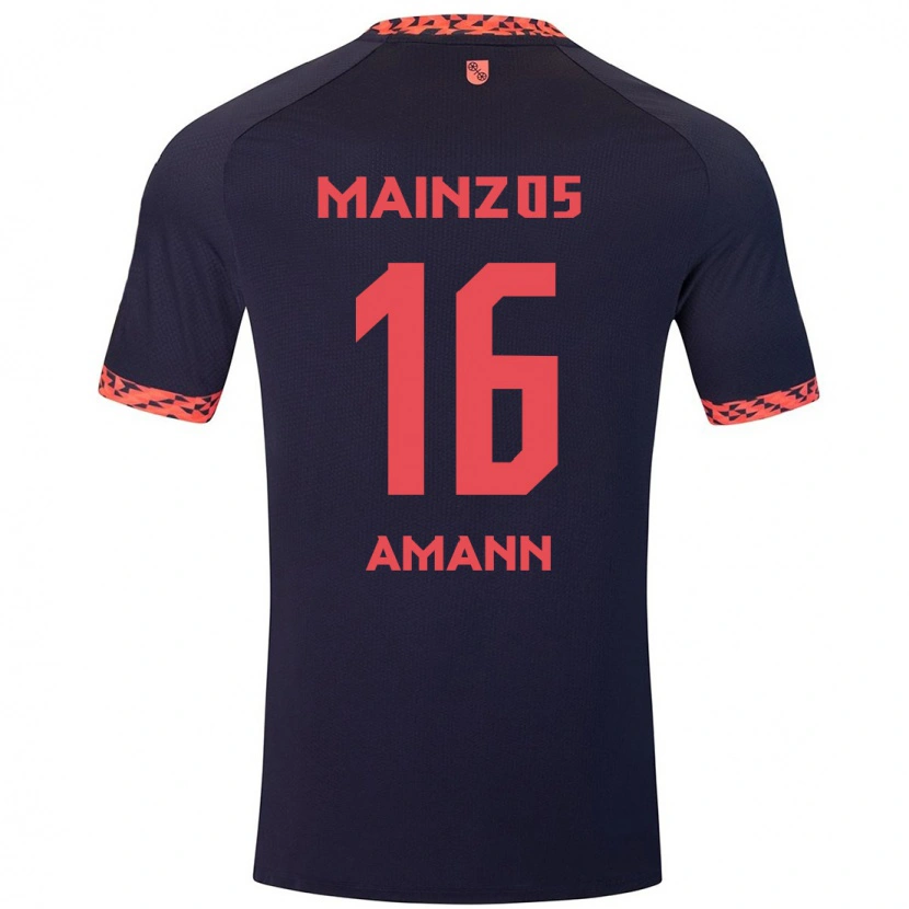 Danxen Män Jason Amann #16 Blå Korallröd Bortatröja Matchtröjor 2024/25 Tröjor T-Tröja