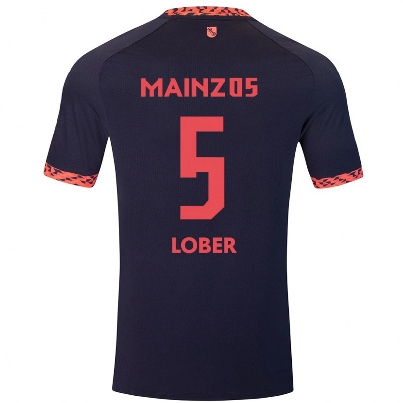 Danxen Män Jana Löber #5 Blå Korallröd Bortatröja Matchtröjor 2024/25 Tröjor T-Tröja