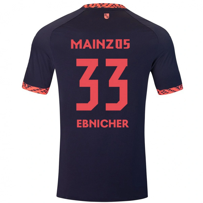 Danxen Män Sabine Ebnicher #33 Blå Korallröd Bortatröja Matchtröjor 2024/25 Tröjor T-Tröja