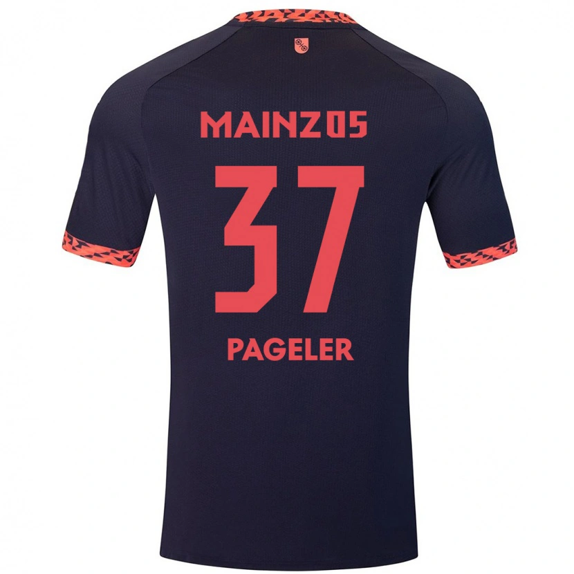 Danxen Män Maja Pageler #37 Blå Korallröd Bortatröja Matchtröjor 2024/25 Tröjor T-Tröja