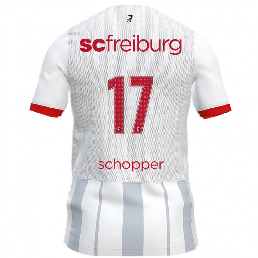 Danxen Män David Schopper #17 Vit Grå Bortatröja Matchtröjor 2024/25 Tröjor T-Tröja